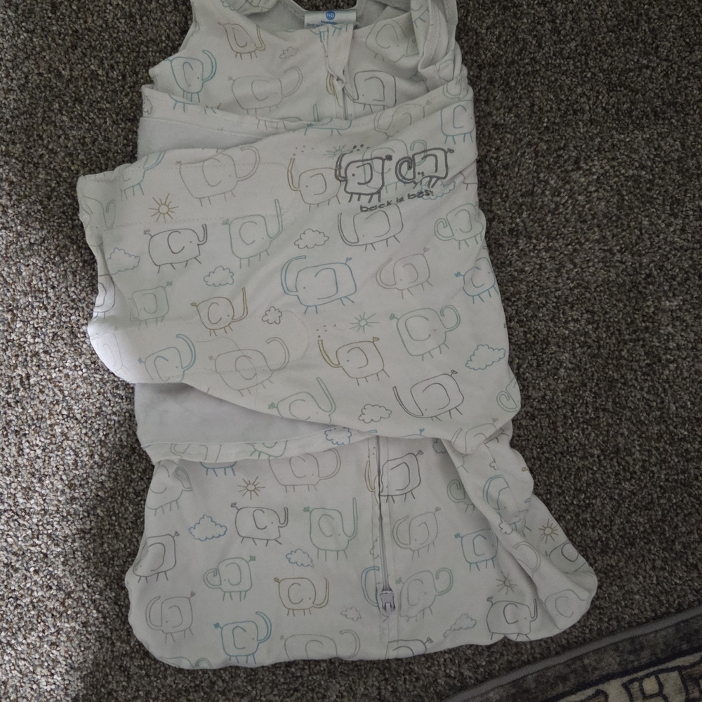 Halo White Elephant Print Sleep Sack